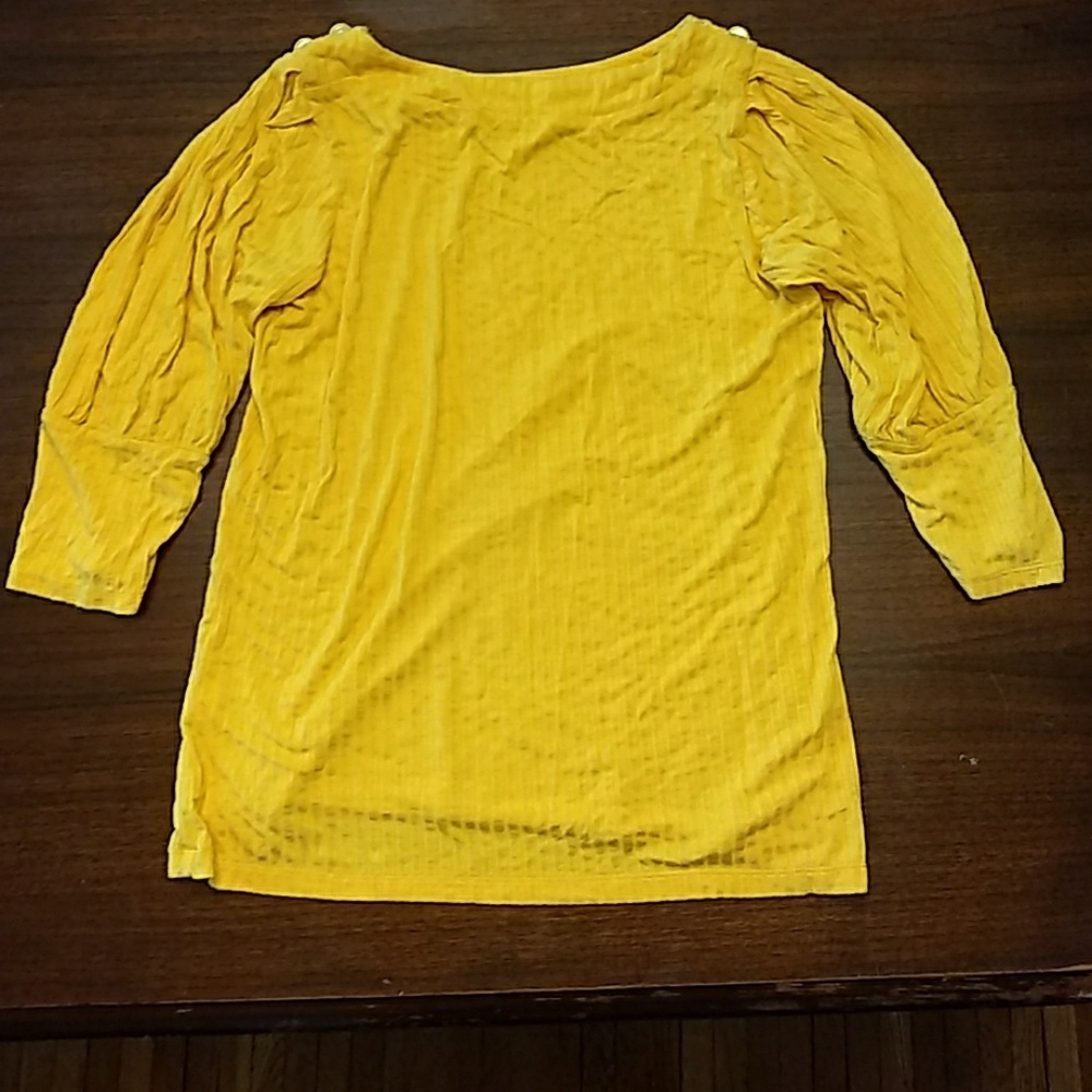 NWOT Goldenrod Yellow Ribbed 3/4 Sleeve Top